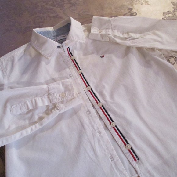 TOMMY HILFIGER JEANS WHITE WAIST TIE TOP - Picture 12 of 16